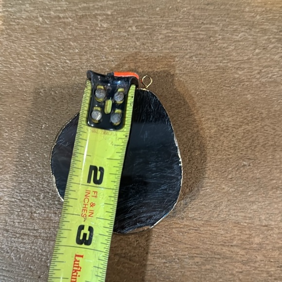 Genuine Specular Hematite Black Druzy dipped in Gold  filled Sides Pendant - Picture 4 of 5